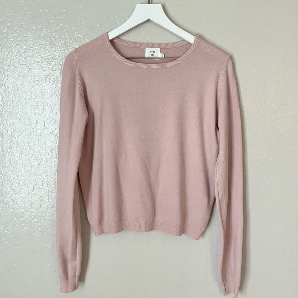 Luna Ivy Mauve Pink lightweight Knit Sweater